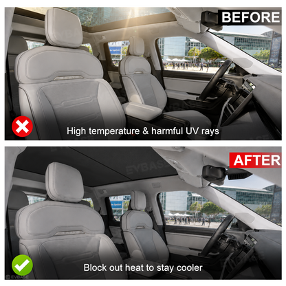 EVBASE Glass Roof Sunshade for Rivian R2 Ice Crystal Sunroof Shade Foldable Heat Reflective Sun Visor