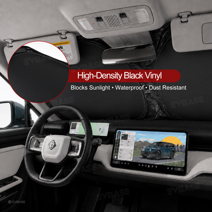 EVBASE Sunshade for Rivian R2 Side Window Shade & Windshield Sun Shade & Glass Roof Sun Visor Foldable Heat Reflective