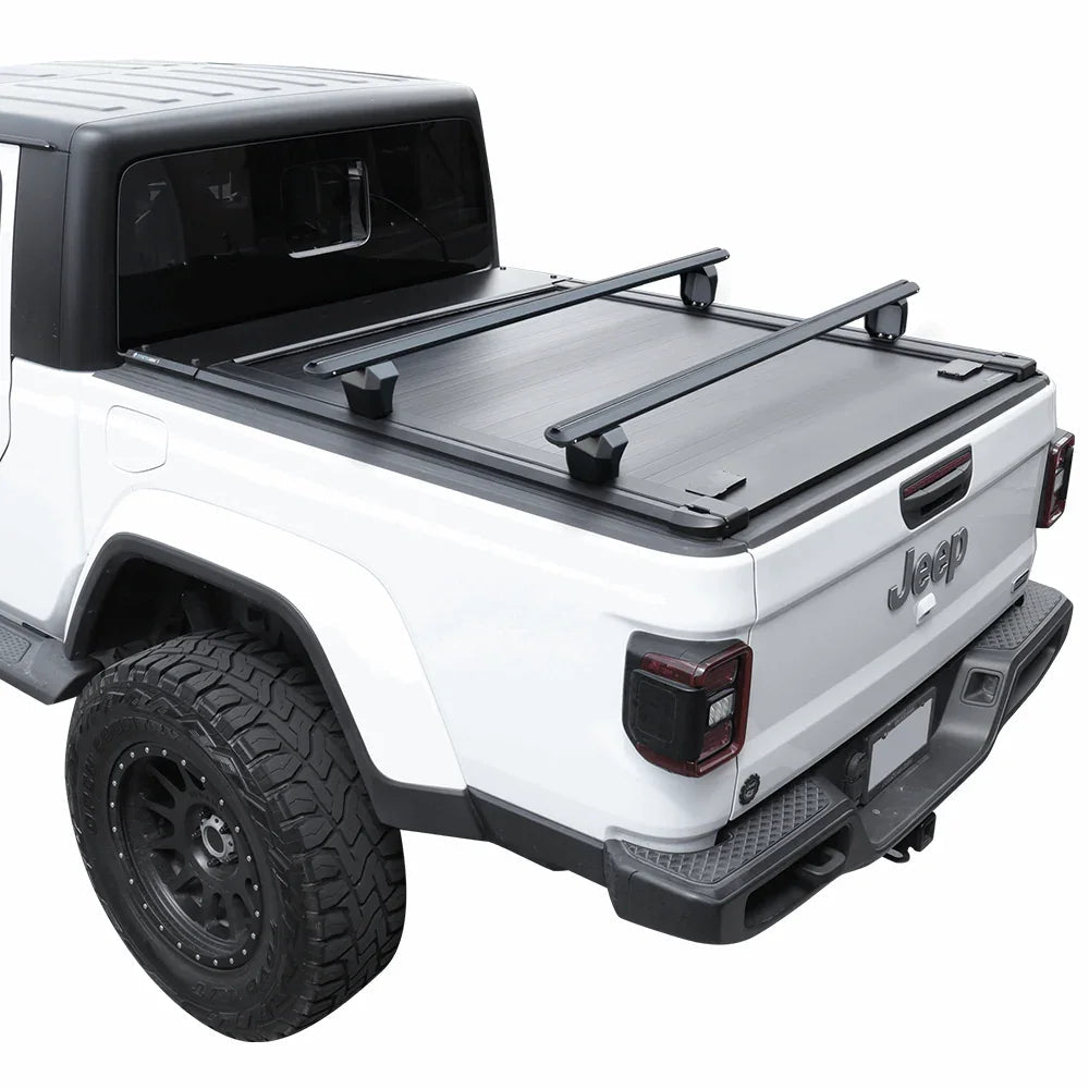 SYNETICUSA [2-in-1 Bundle] Jeep Gladiator Retractable PRO Tonneau Cover w/ Rack System