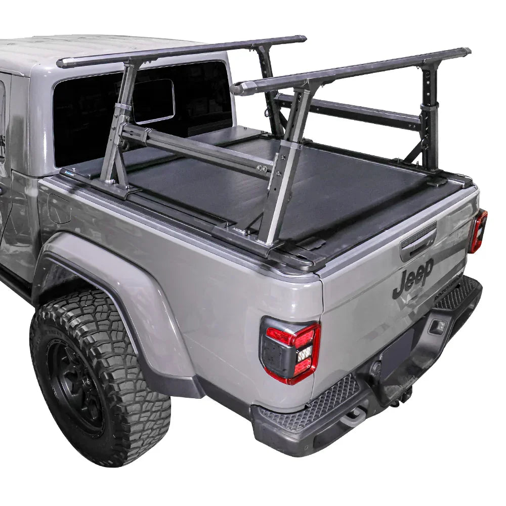 SYNETICUSA [2-in-1 Bundle] Jeep Gladiator Retractable PRO Tonneau Cover w/ Rack System