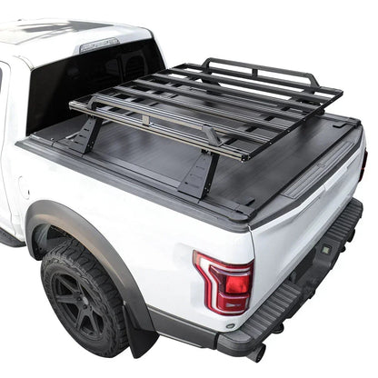 SYNETICUSA [2-in-1 Bundle] Nissan Titan Retractable Tonneau Cover w/ Rack System