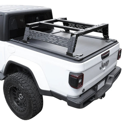 SYNETICUSA [2-in-1 Bundle] Jeep Gladiator Retractable PRO Tonneau Cover w/ Rack System