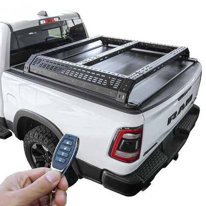 SYNETICUSA [2-in-1 Bundle] Nissan Titan Retractable Tonneau Cover w/ Rack System
