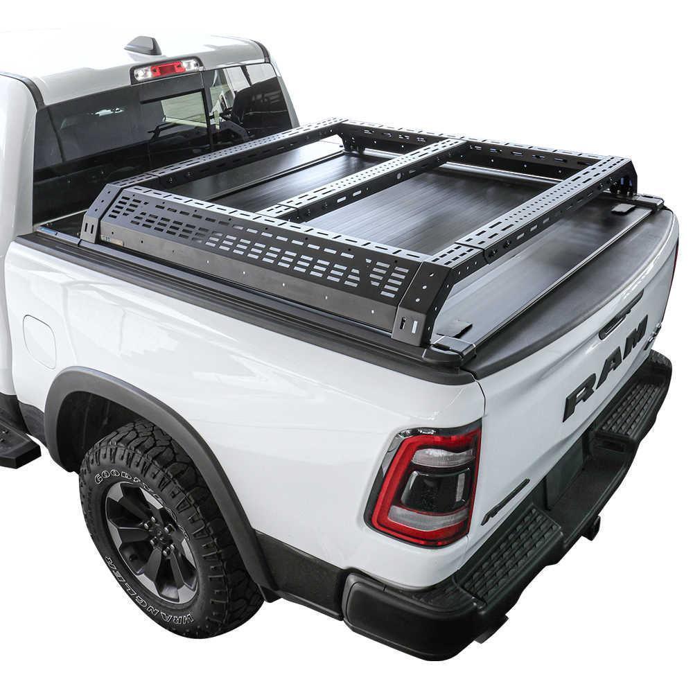 SYNETICUSA [2-in-1 Bundle] Nissan Titan Retractable Tonneau Cover w/ Rack System