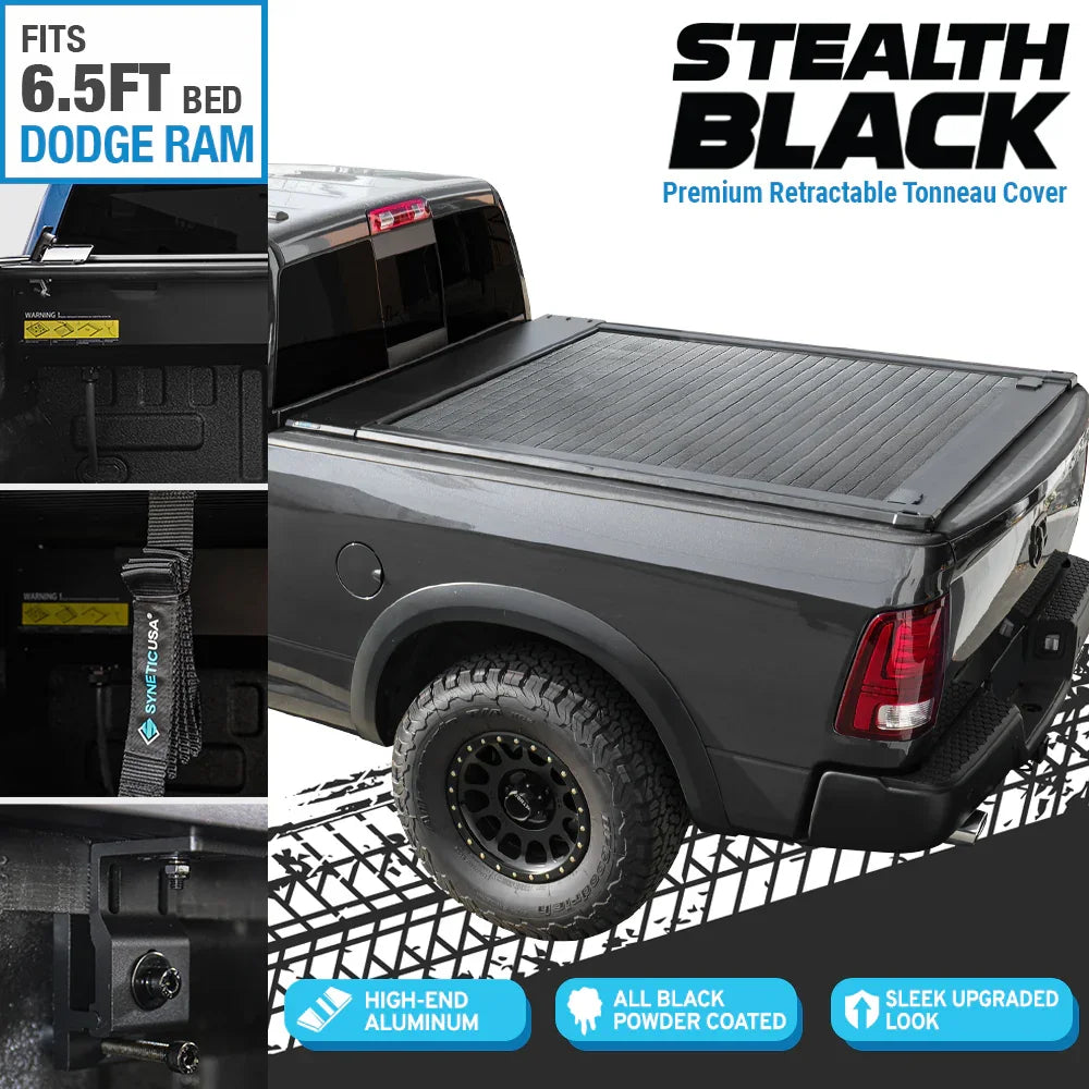 [Stealth Black] SYNETICUSA® MRB Retractable PRO Tonneau Cover