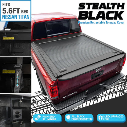 [Stealth Black] SYNETICUSA® MRB Retractable PRO Tonneau Cover