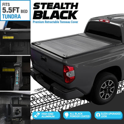 [Stealth Black] SYNETICUSA® MRB Retractable PRO Tonneau Cover