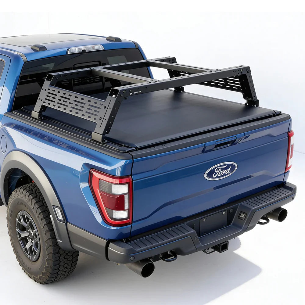 SYNETICUSA Off-Road Essential Duo - Soft Roll-Up Tonneau Cover + R3 Overland Rack