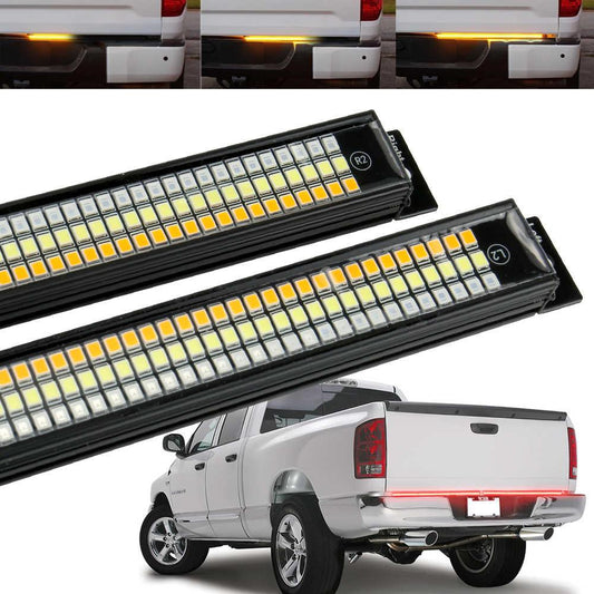 SYNETICUSA 60" LED Rigid Tailgate Light Bar w/ DRL, Brake, Sequential Turn Signal Light