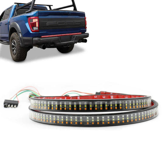 SYNETICUSA 60" Triple Row Thick LED Tailgate Light Strip (w/ Flash Option)