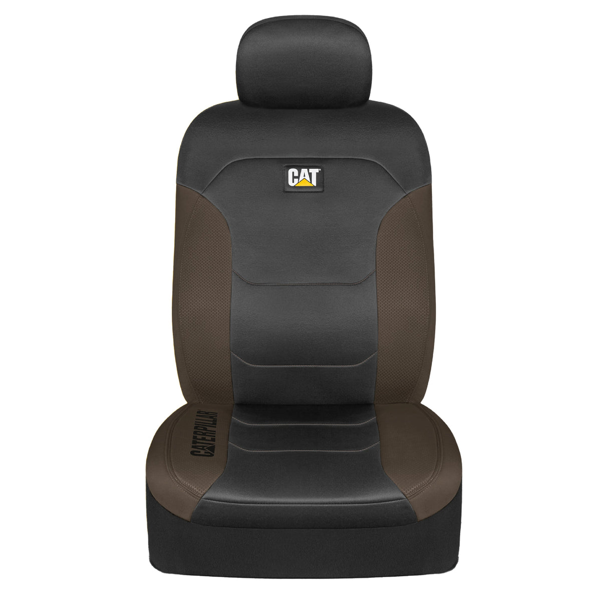 Cat® FlexFit™ Black Beige Seat Covers for Cars, Trucks, & SUV - Set of (2) Front Car Seat Cover Front Seat Protectors - Airbag Compatible Seat
