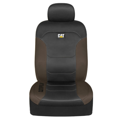 Cat® FlexFit™ Black Beige Seat Covers for Cars, Trucks, & SUV - Set of (2) Front Car Seat Cover Front Seat Protectors - Airbag Compatible Seat