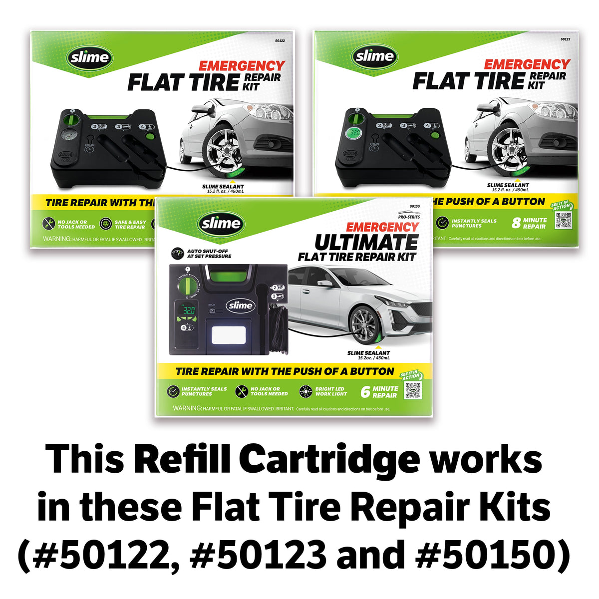 Slime Sealant Refill Cartridge for the Flat Tire Repair Kits - Car