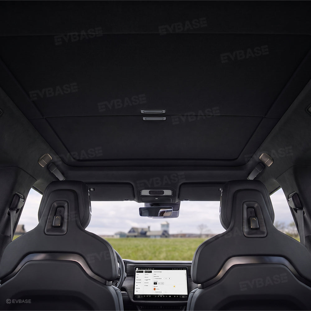 EVBASE Retractable Roof Sunshade for Rivian R2 Glass Sunroof Shade UV Protection & Heat Insulation