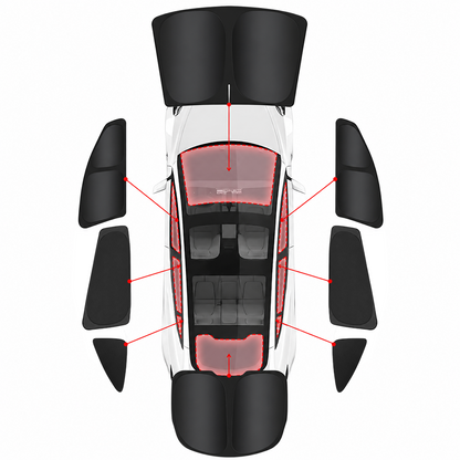 EVBASE Model Y Juniper Sunshade Front & Rear Windshield Shade Side Window Sun Visor Glass Roof Sunshade Sun Protection Heat