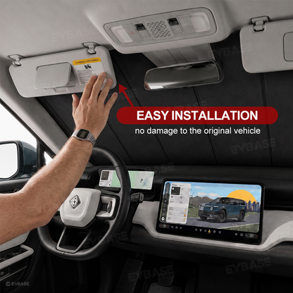 EVBASE Windshield Sunshade for Rivian R2 OEM-Style Front Window Shade Heat Insulation & UV Protection