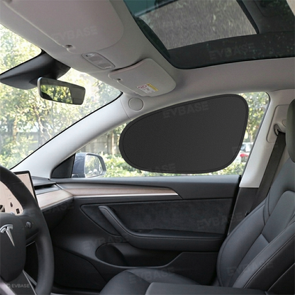 EVBASE Model Y Juniper Front & Rear Side Window Shades Static Cling Window Sunshade UV Protection & Heat Reduction for Tesla
