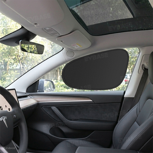 EVBASE Model Y Juniper Front & Rear Side Window Shades Static Cling Window Sunshade UV Protection & Heat Reduction for Tesla