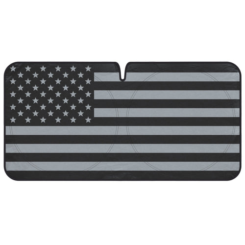 BDK USA Black American Flag Front Windshield Sunshade XXL (64" x 32")