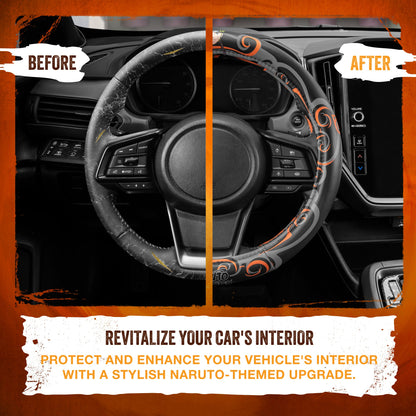 Naruto Shippuden Car Steering Wheel Cover, 15 Inch Anime Steering Wheel Cover, Cushioned Soft Comfortable Cover Anime Car Accessories for Men