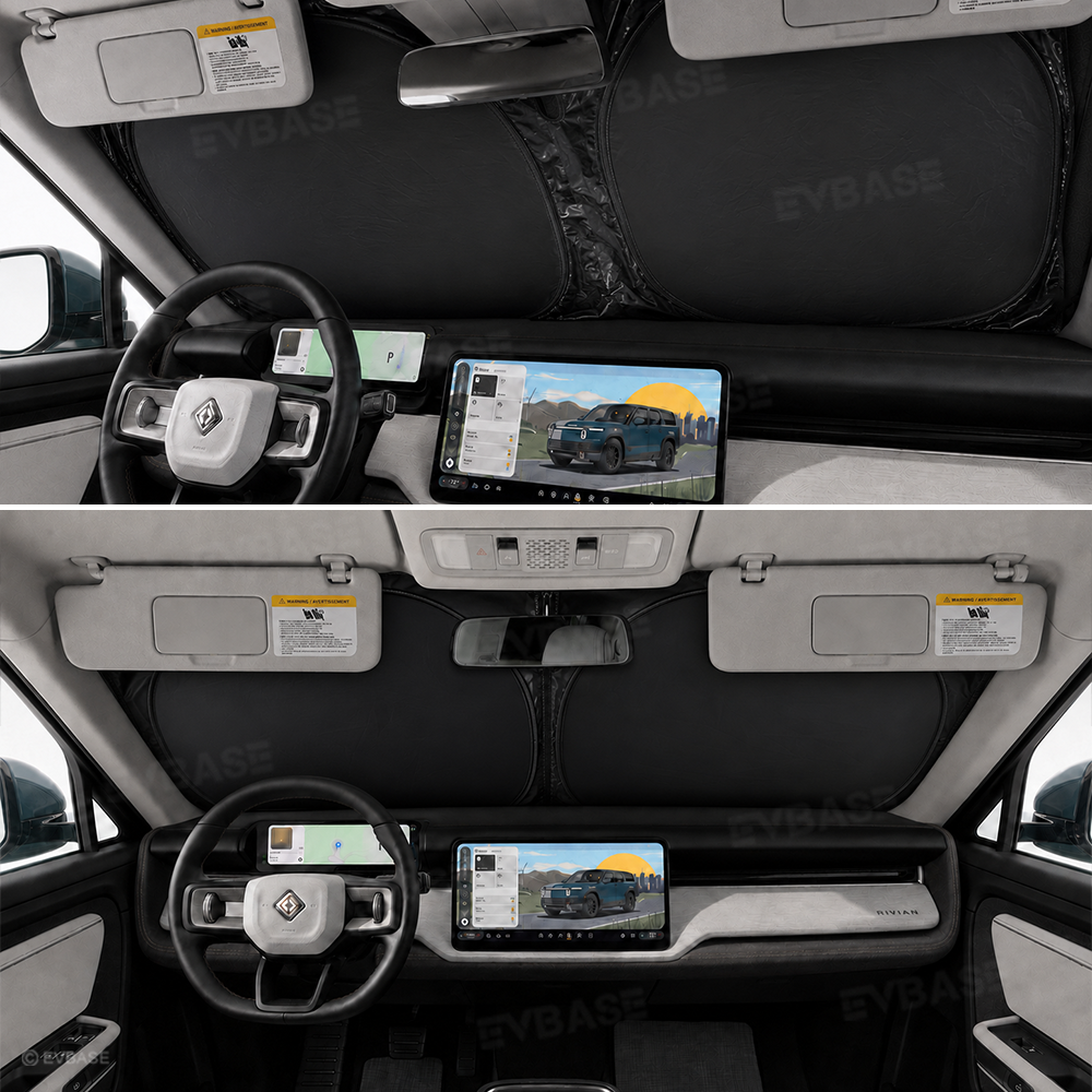 EVBASE Sunshade for Rivian R2 Side Window Shade & Windshield Sun Shade & Glass Roof Sun Visor Foldable Heat Reflective