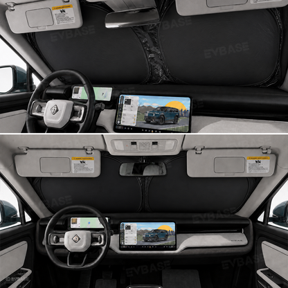 EVBASE Sunshade for Rivian R2 Side Window Shade & Windshield Sun Shade & Glass Roof Sun Visor Foldable Heat Reflective