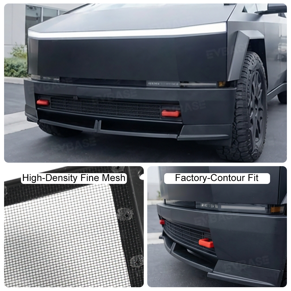 EVBASE Cybertruck Grille Mesh Insert Front Lower Bumper Protective Mesh Grille Panel Covers Bug & Debris Screen Protector