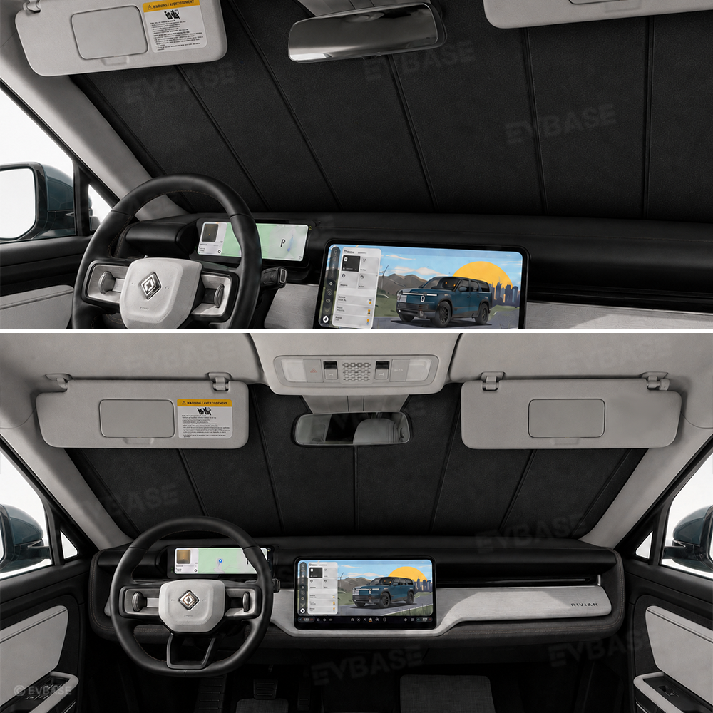 EVBASE Windshield Sunshade for Rivian R2 OEM-Style Front Window Shade Heat Insulation & UV Protection