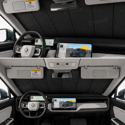 EVBASE Windshield Sunshade for Rivian R2 OEM-Style Front Window Shade Heat Insulation & UV Protection
