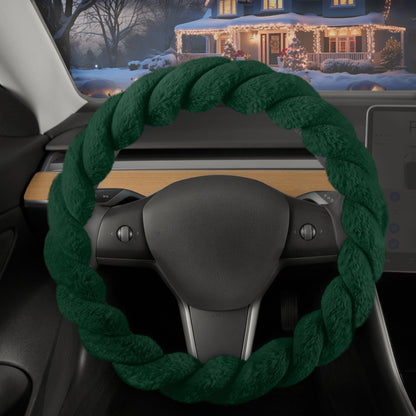 Carbella Twisted Plush Fur Steering Wheel Cover (Fits 14.5" - 15.5")