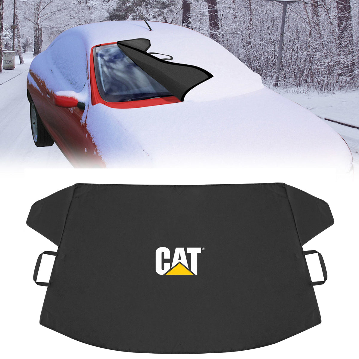 Cat® Windshield Snow Cover, Toughest Car Frost Protector for Ice & Sleet, Weatherproof for Winter, Includes Anti-Theft Straps, Freeze Protector