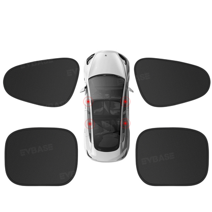 EVBASE Model Y Juniper Front & Rear Side Window Shades Static Cling Window Sunshade UV Protection & Heat Reduction for Tesla