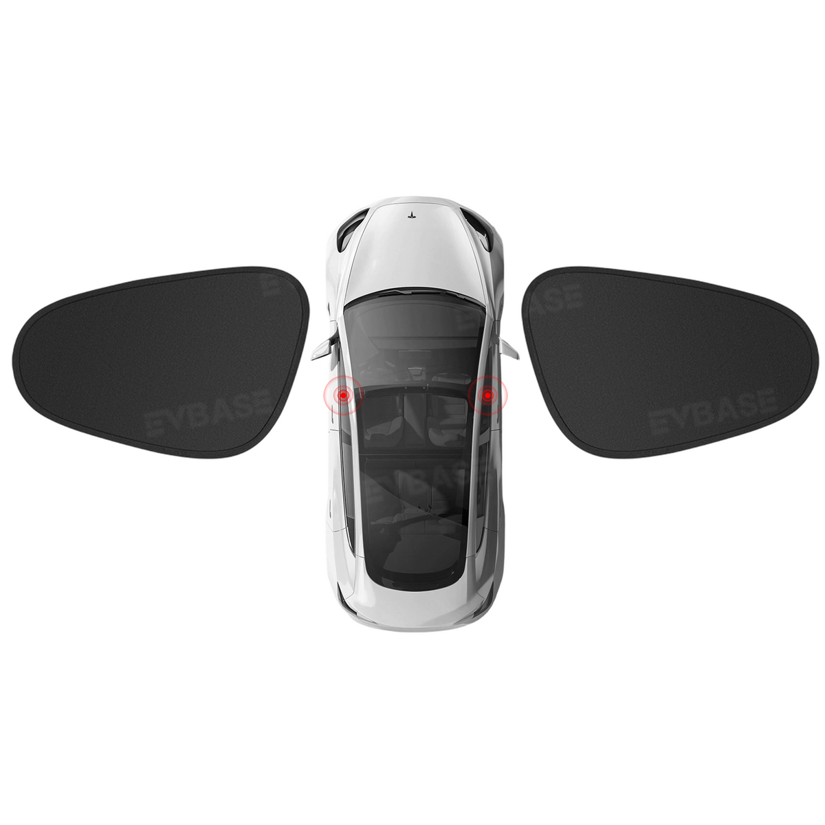 EVBASE Model Y Juniper Front & Rear Side Window Shades Static Cling Window Sunshade UV Protection & Heat Reduction for Tesla