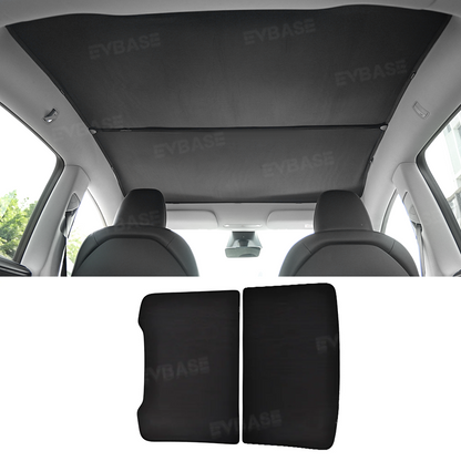 EVBASE Model Y Juniper Sunshade Front & Rear Windshield Shade Side Window Sun Visor Glass Roof Sunshade Sun Protection Heat