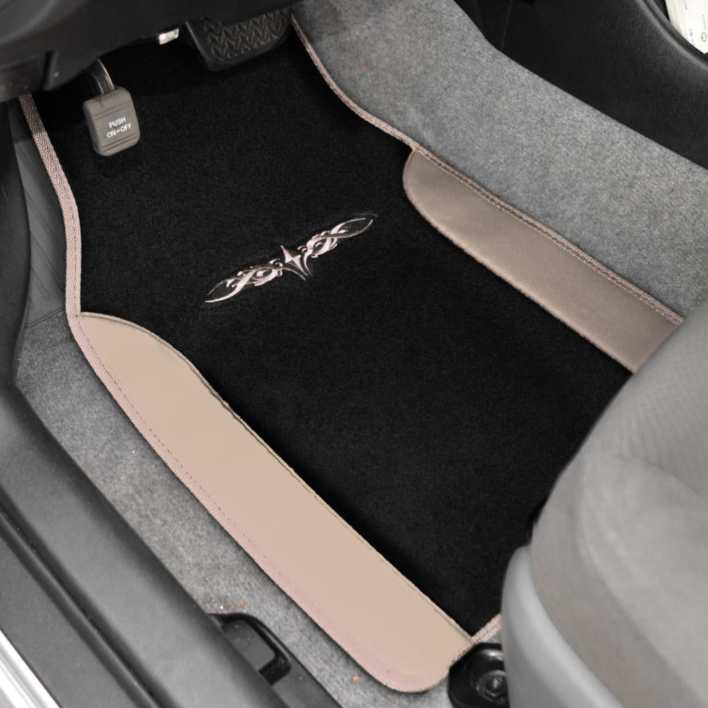 BDK 4-Piece Design Print Carpet Front Floor Mats and Rear Floor Mats