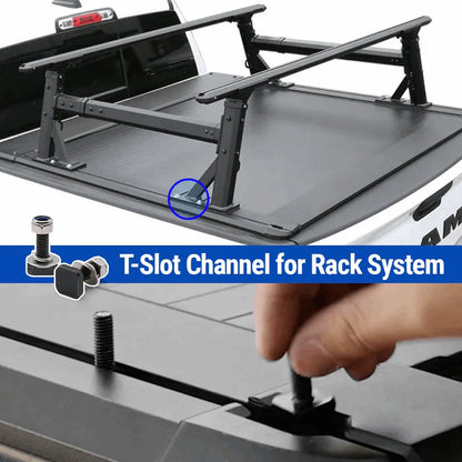 SYNETICUSA [2-in-1 Bundle] Ford F-250/F-350 Retractable Tonneau Cover w/ Rack System