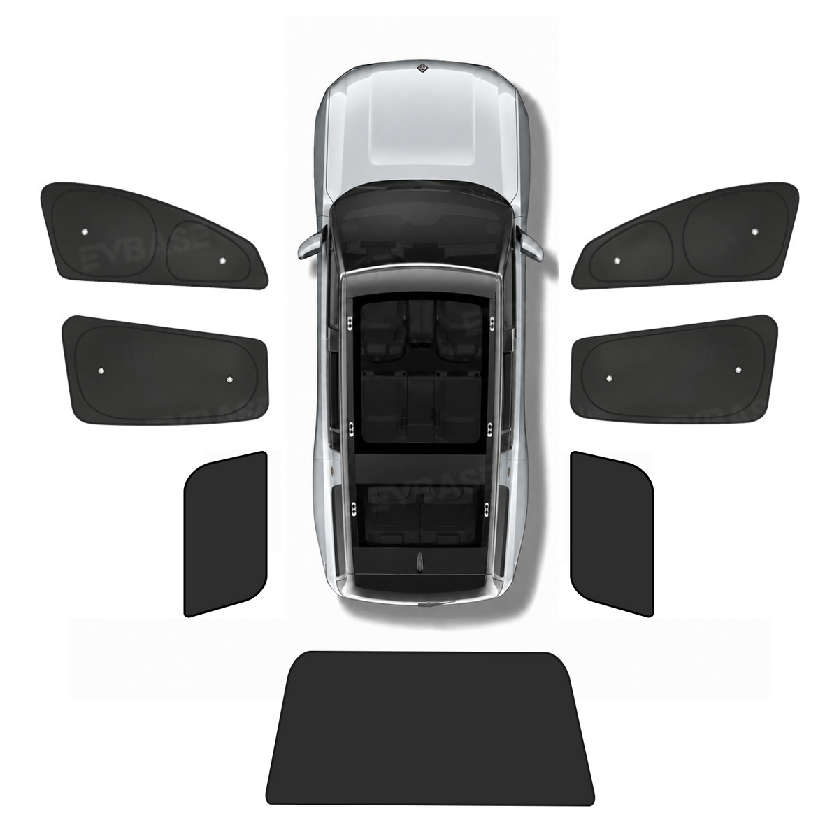 EVBASE Sunshade for Rivian R2 Side Window Shade & Windshield Sun Shade & Glass Roof Sun Visor Foldable Heat Reflective
