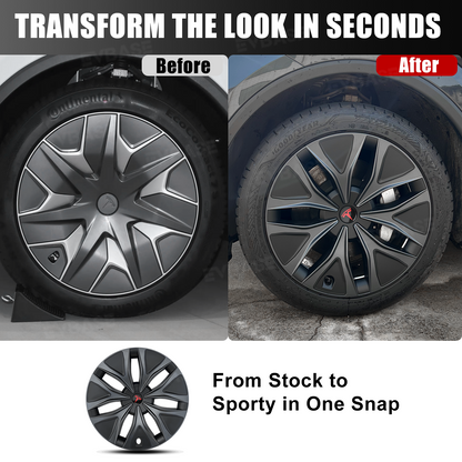 EVBASE Model Y L Wheel Covers 19" Mecha Wheels Hubcaps Inspired By Model Y Performance