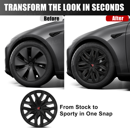EVBASE Model 3 Highland Wheel Covers 18" Photon Wheels Hubcaps Inspired By Model Y Performance