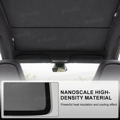 EVBASE Model Y L Glass Roof Sunshade Ice Crystal Sunroof Shade Foldable Heat Reflective Sun Visor