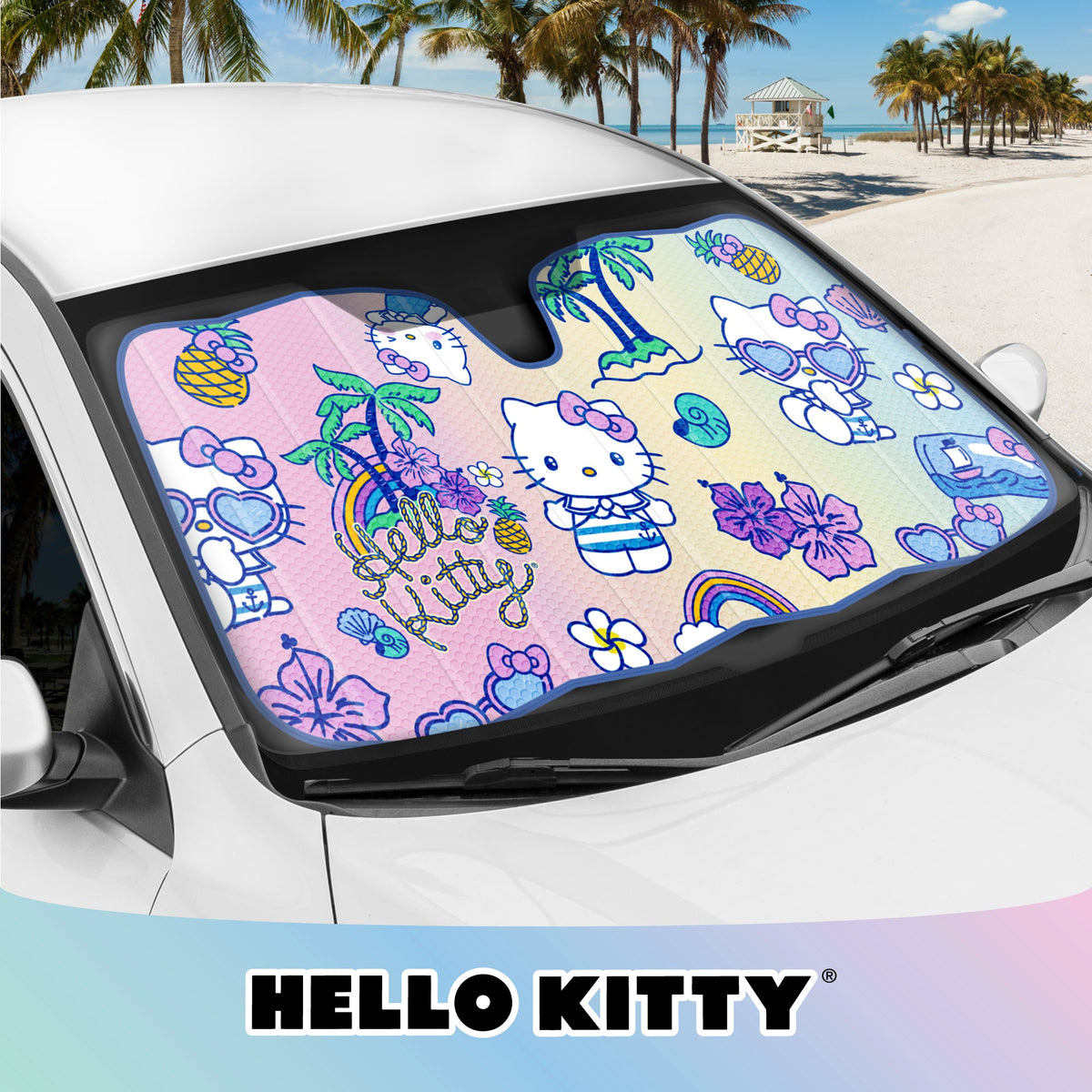 Hello Kitty Car Windshield Sun Shade - Officially Licensed Sanrio Cute Car Accessories for Women - Hello Kitty Car Accessories SunShade for Car