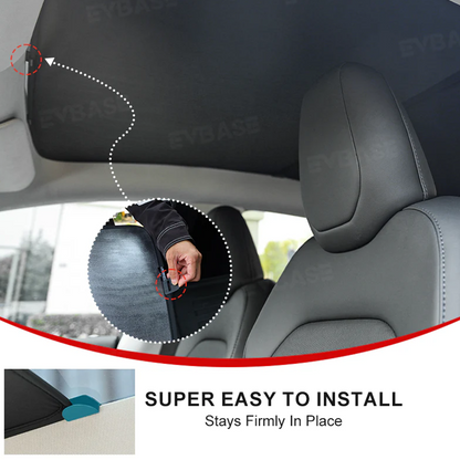 EVBASE Model Y Juniper Sunshade Front & Rear Windshield Shade Side Window Sun Visor Glass Roof Sunshade Sun Protection Heat