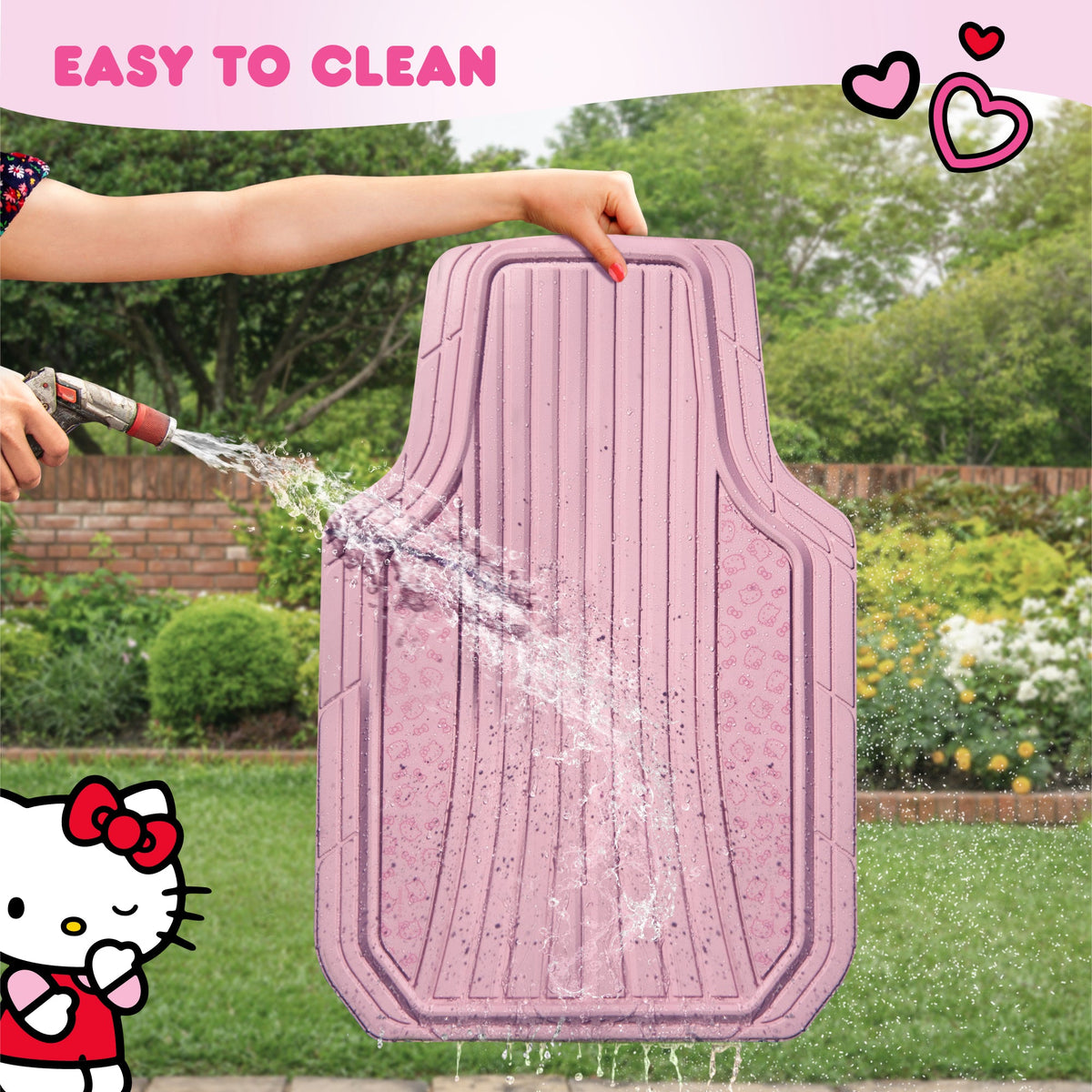 Hello Kitty Car Mats 4pc Floor Mats for Cars Trucks SUVs Pink Car Floor Mats for Women Men Accessories Rubber Heavy Duty Cute Non-Slip Always