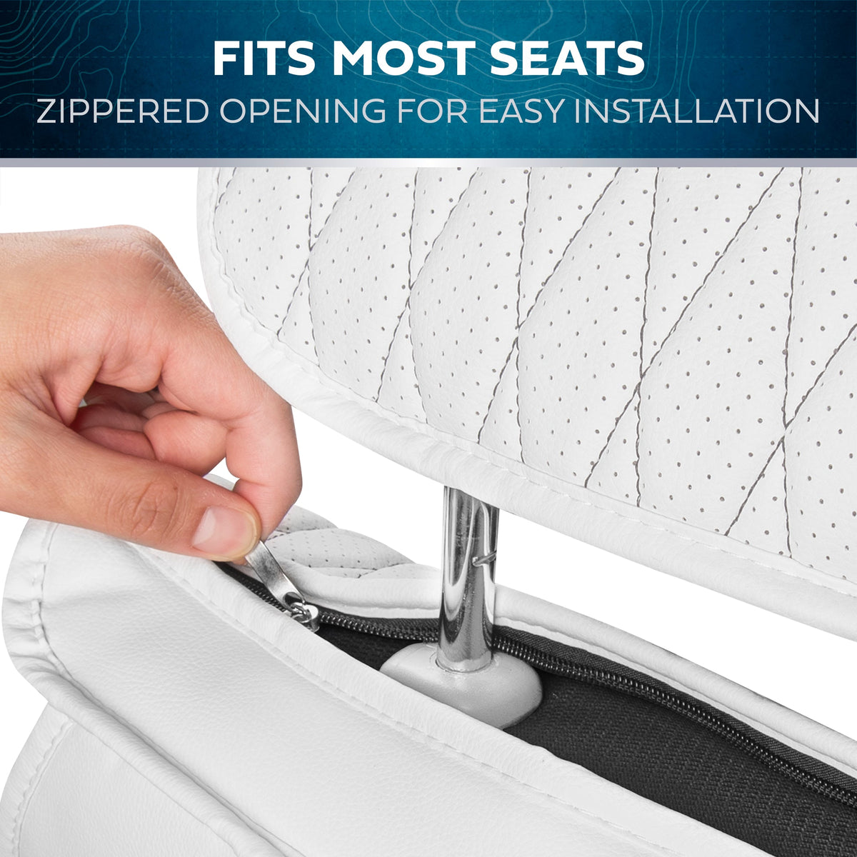 Car Seat Covers - DiamondLux Edition Premium Faux Leather Seat Protectors - Double Cross Stitched Cushioned Automotive Accessories for Trucks