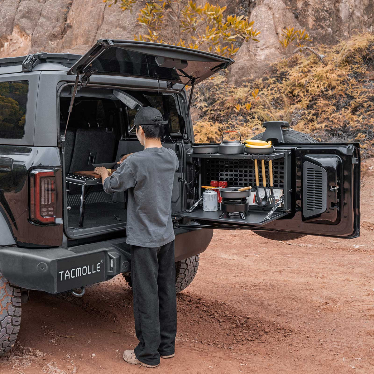 TACMOLLE Tailgate Storage Box with Concealed Table for Ford Bronco 2021-2024