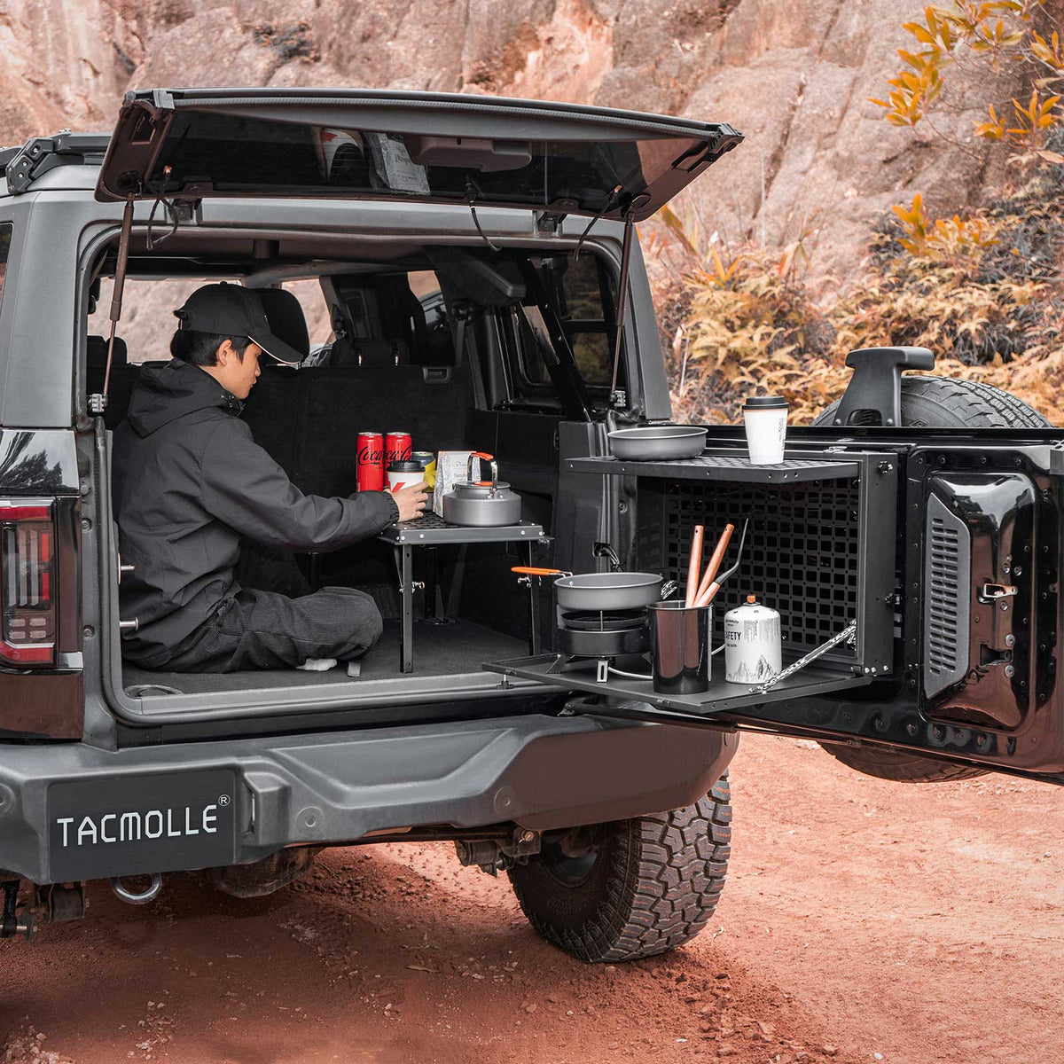TACMOLLE Tailgate Storage Box with Concealed Table for Ford Bronco 2021-2024