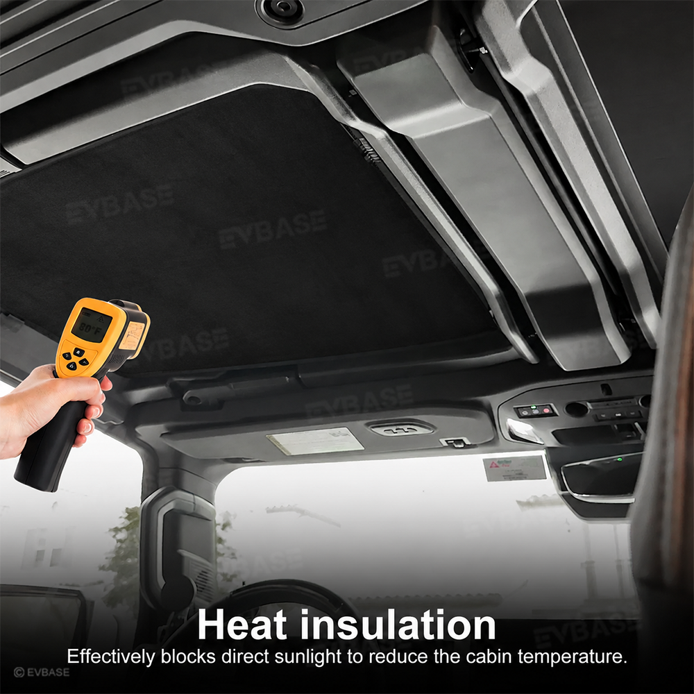 EVBASE Glass Roof Sunshade for Hummer EV Silicone Electrostatic Glass Sunroof Shade Heat Insulation UV Protection Faux Suede