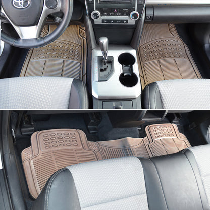 BDK 3-Piece ProLiner Front Floor Mats and Rear Floor Mats - Heavy Duty, All Weather, Trim to Fit