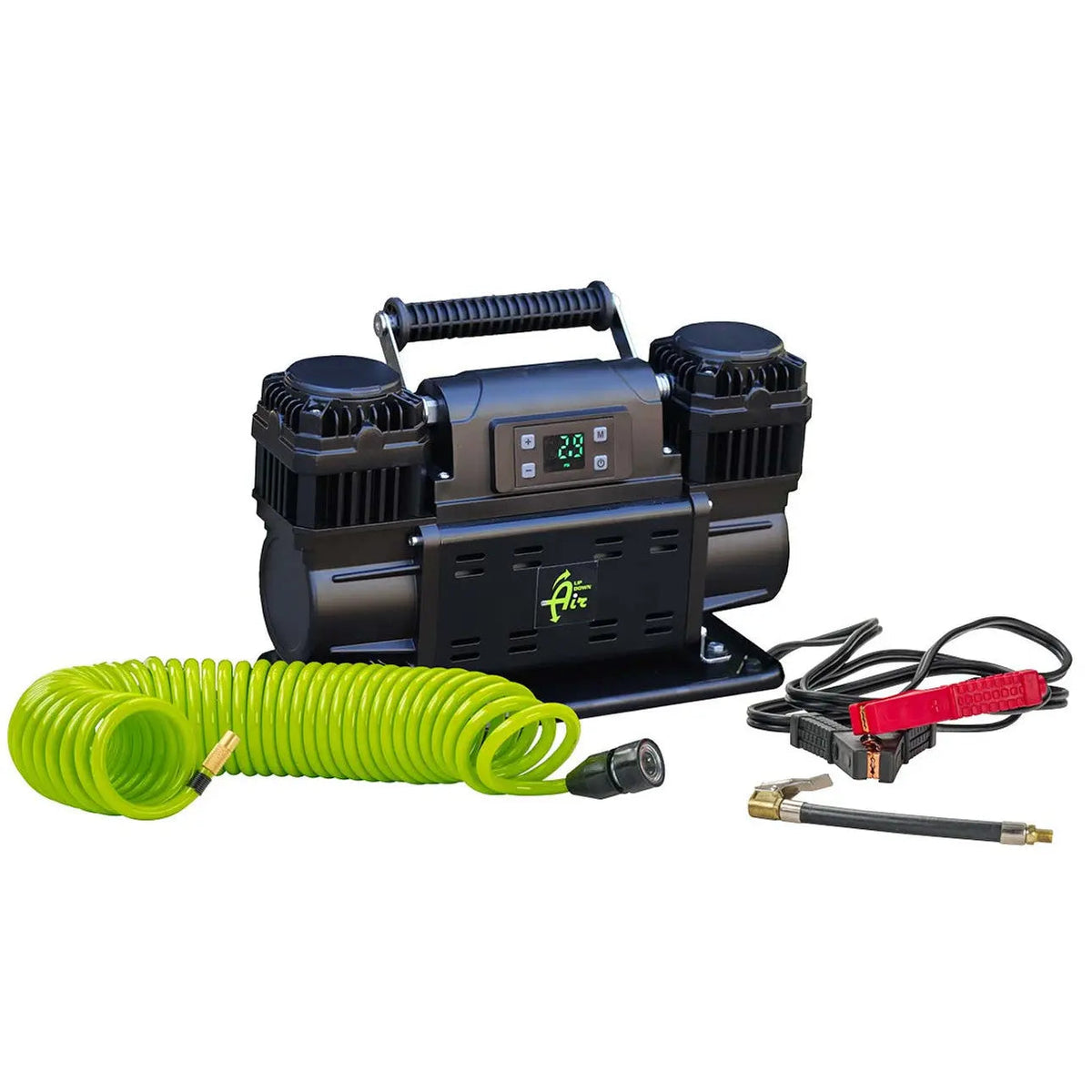 Overland Vehicle Systems EGOI Portable Single/Dual Motor Air Compressor System With Control Panel, Storage Bag, Hose &