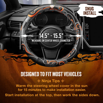 Naruto Shippuden Car Steering Wheel Cover, 15 Inch Anime Steering Wheel Cover, Cushioned Soft Comfortable Cover Anime Car Accessories for Men